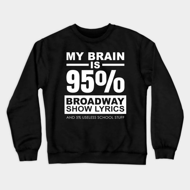 '95% Broadway Show Lyrics' Awesome Music Gift Crewneck Sweatshirt by ourwackyhome